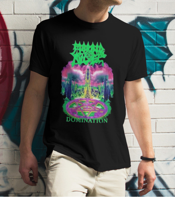 Morbid Angel Domination Pentagram Psychedelic Landscape Iconic T-Shirt
