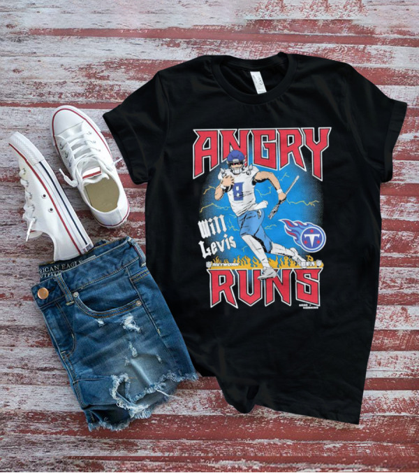 Tennessee Titans Will Levis Angry Runs NFL Network Football 8 Breaking Through Flames T-Shirt