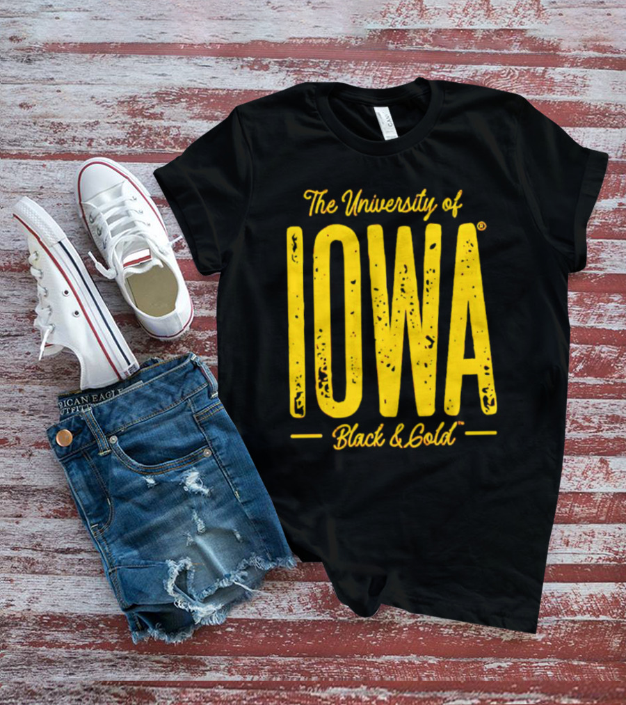 University Of Iowa Black And Gold IOWA T-Shirt