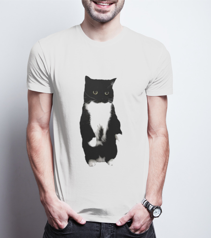 Cat Unico Uniuni Black And White Standing Cat T-Shirt