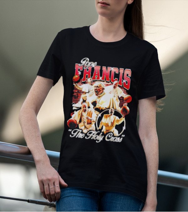 Pope Francis Basketball Collage The Holy Cross T-Shirt
