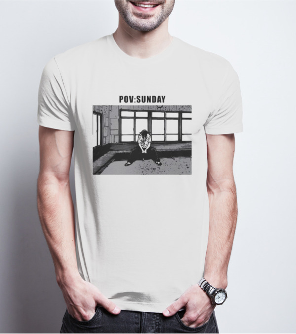 POV Sunday Manga Style Sit Alone Scene T-Shirt