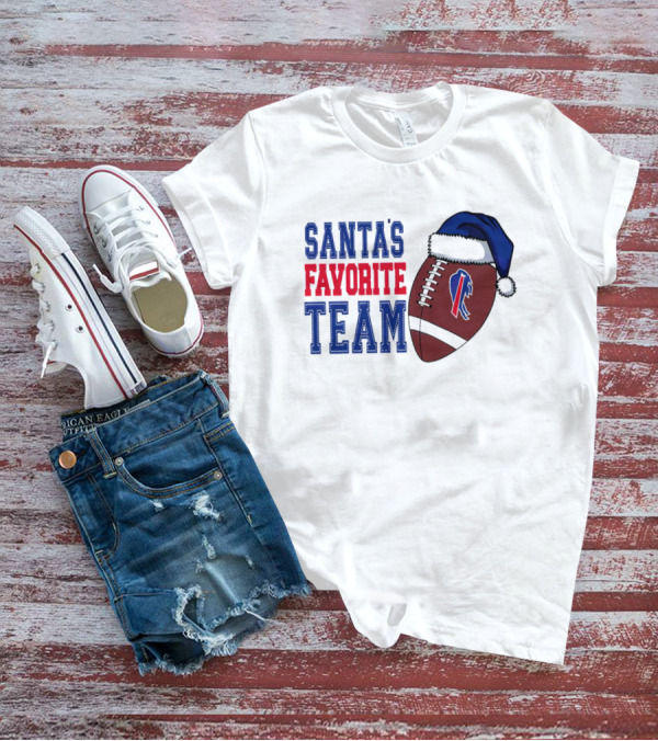 Santa's Favorite Team Buffalo Bills Christmas Football Holiday T-Shirt