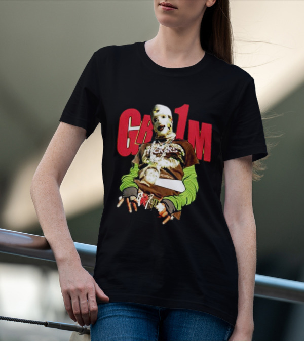 AWGE Grim Masked Figure With Layers And Skeleton Hands T-Shirt