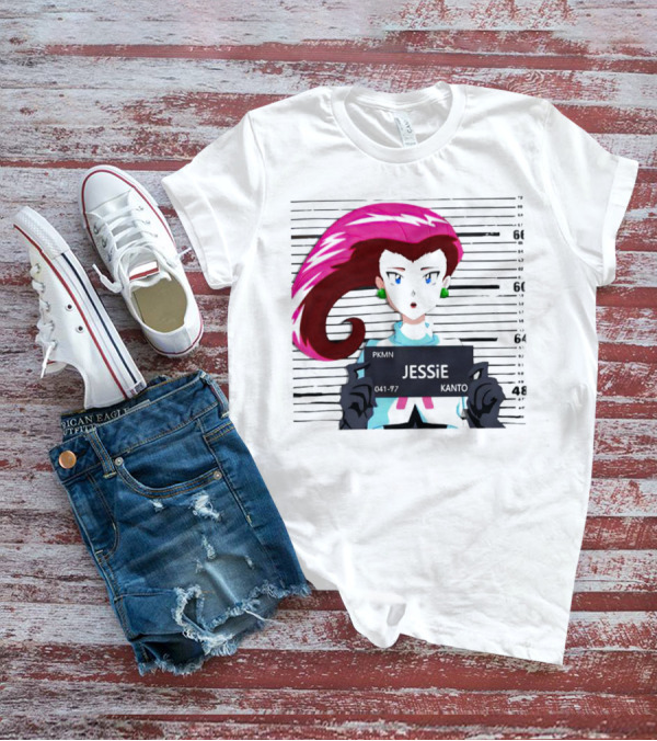 Jessie Mugshot Team Rocket Pokemon Anime T-Shirt