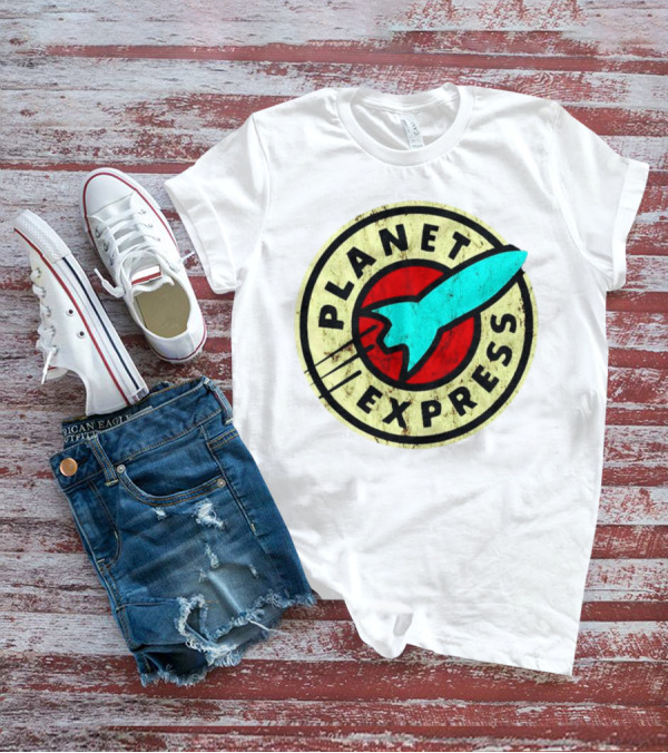 Retro Planet Express Rocket Emblem T-Shirt