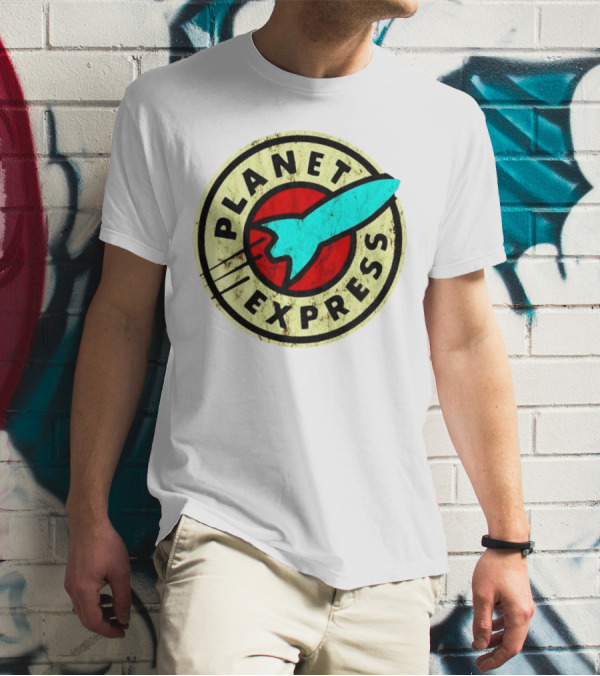 Retro Planet Express Rocket Emblem T-Shirt