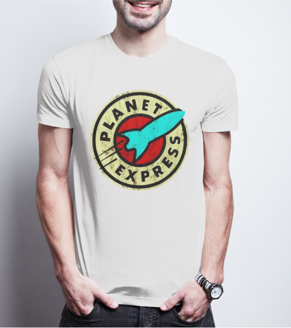 Retro Planet Express Rocket Emblem T-Shirt
