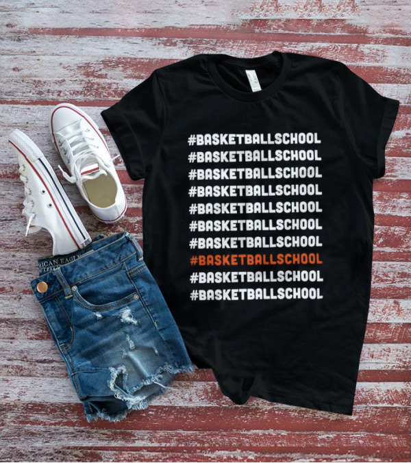 BASKETBALLSCHOOL Repeated Pattern With Emphasis T-Shirt