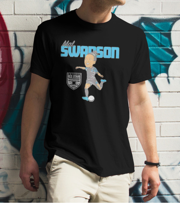 Mal Swanson Chicago Red Stars Soccer Caricature T-Shirt