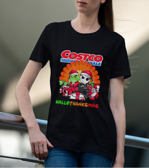 Costco Wholesale Grinch And Jack Skellington HalloThanksMas T-Shirt