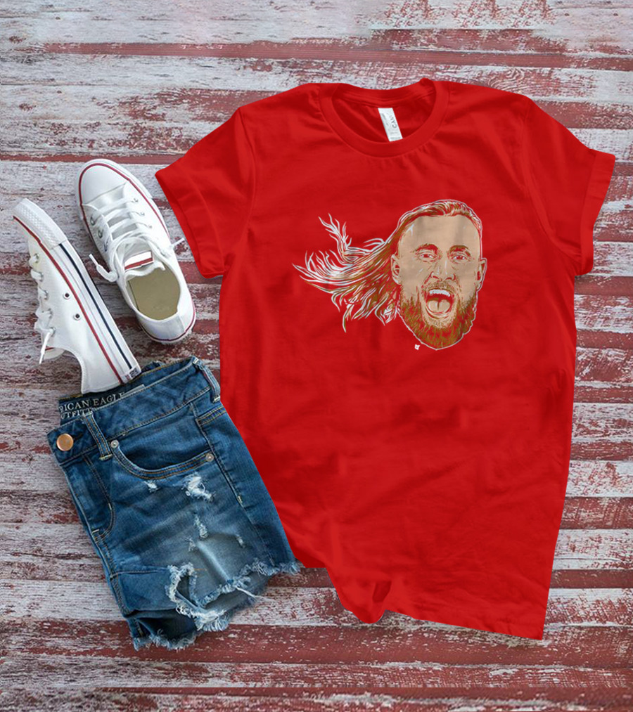 George Kittle Swag Head 49ers Red Beard Roaring Face T-Shirt