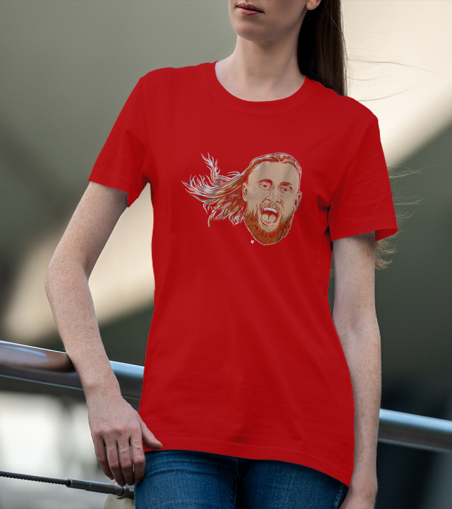 George Kittle Swag Head 49ers Red Beard Roaring Face T-Shirt