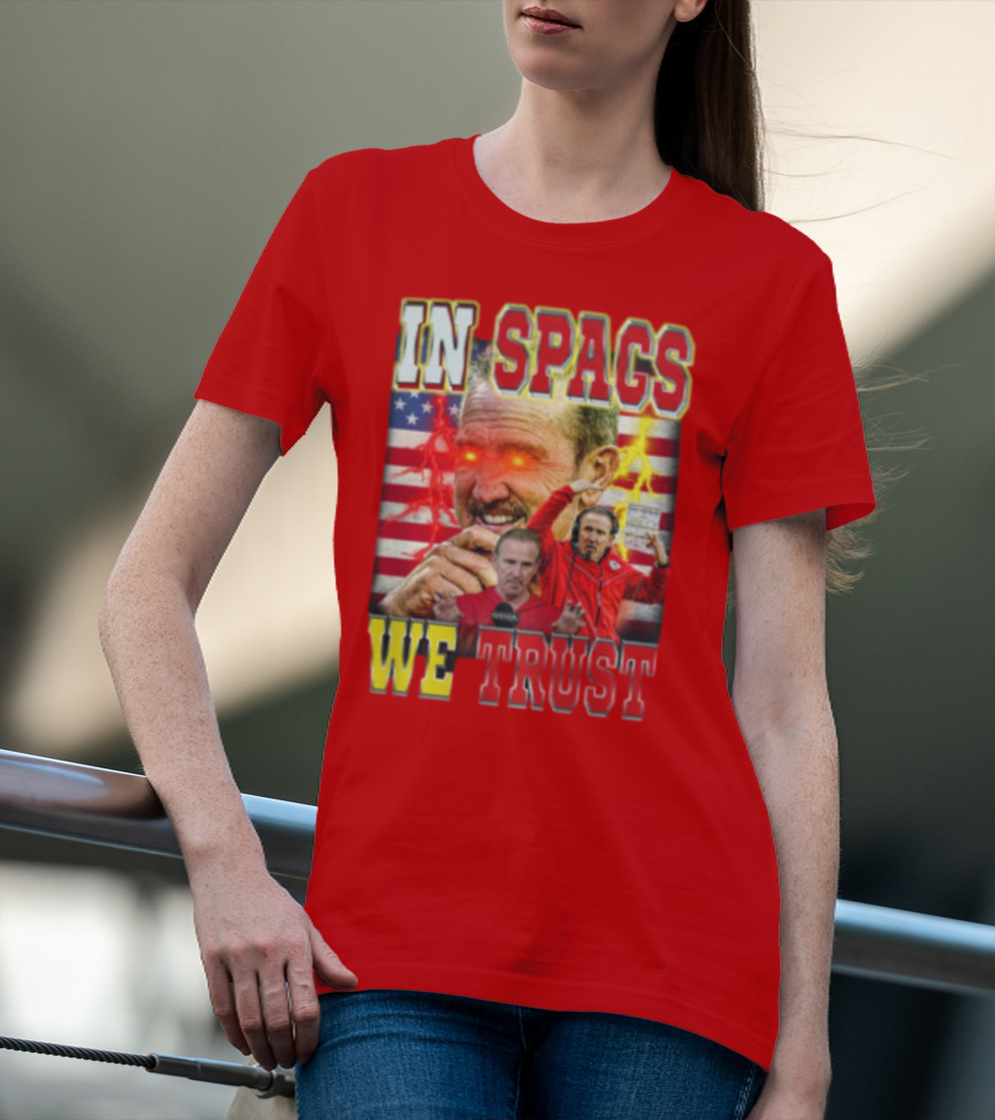 In Spags We Trust Chiefs USA Flag Football Coach Red Eyed T-Shirt