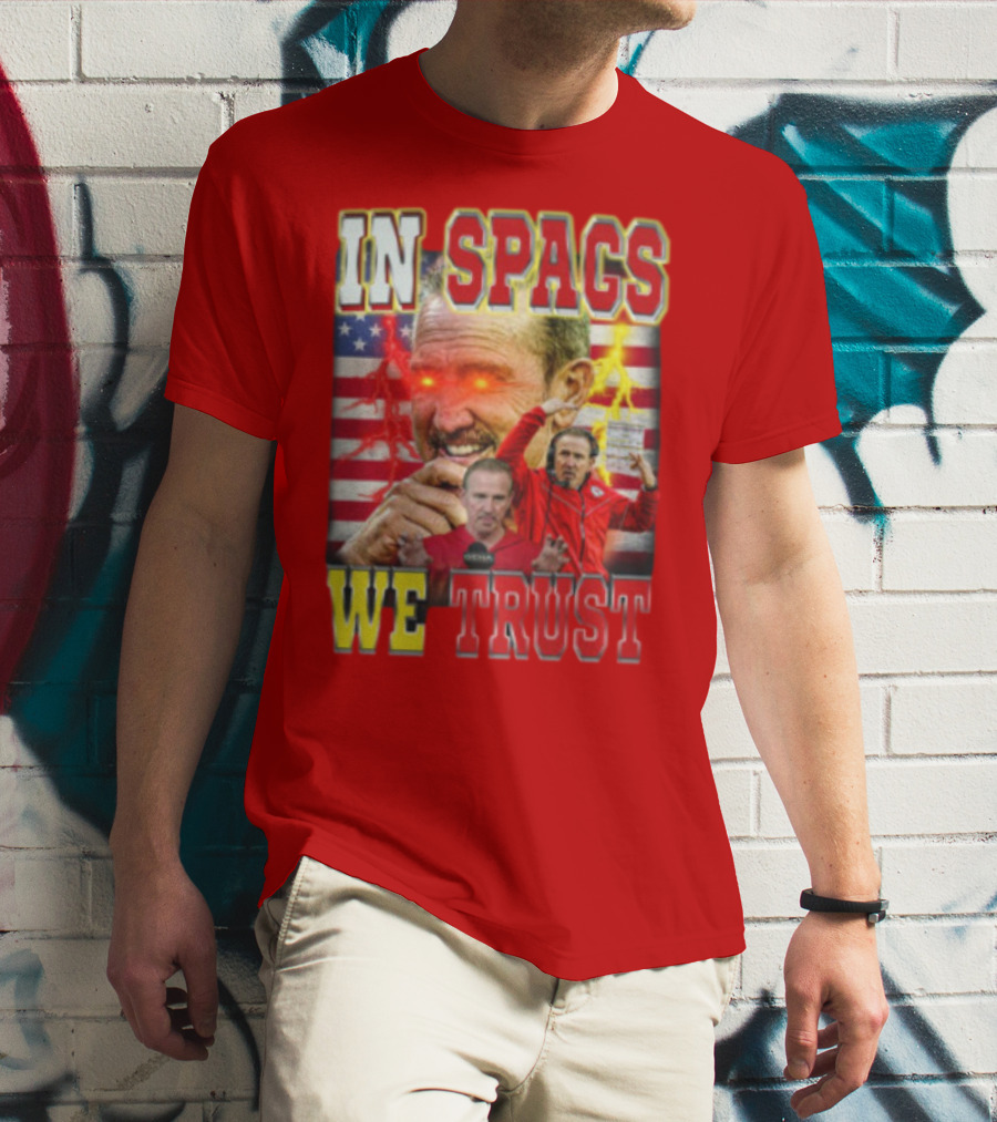 In Spags We Trust Chiefs USA Flag Football Coach Red Eyed T-Shirt