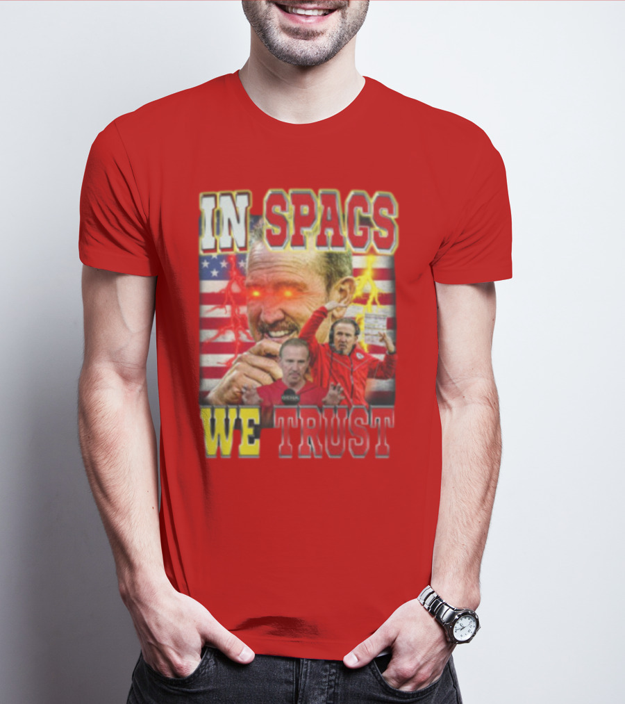 In Spags We Trust Chiefs USA Flag Football Coach Red Eyed T-Shirt
