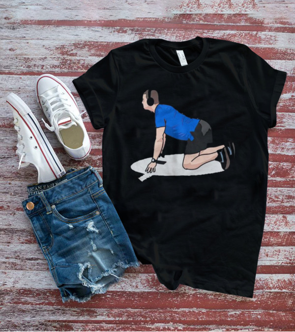 Brandon Staley’s Pregame Routine Headphones Kneeling Exercise T-Shirt