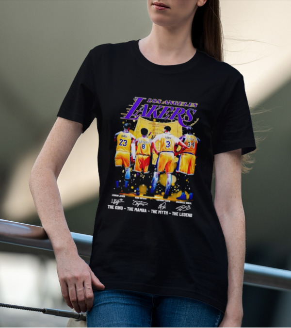 Los Angeles Lakers LeBron James Kobe Bryant Anthony Davis Shaquille O'Neal The King The Mamba The Myth The Legend T-Shirt