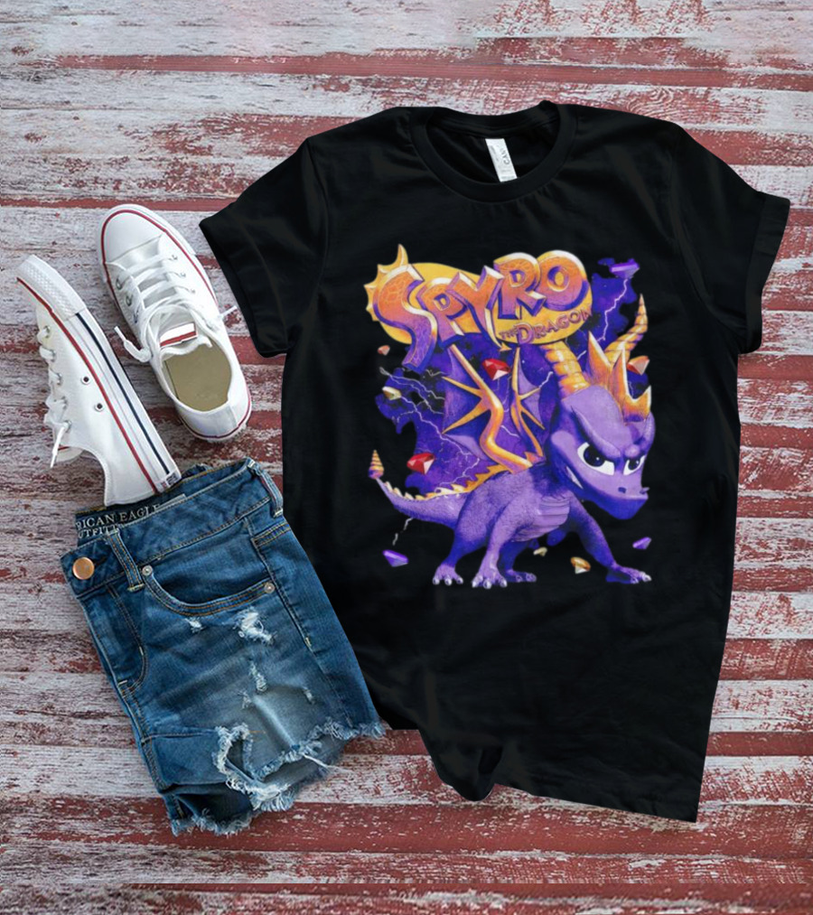 Spyro The Dragon Purple Lightning Gemstones Adventure T-Shirt