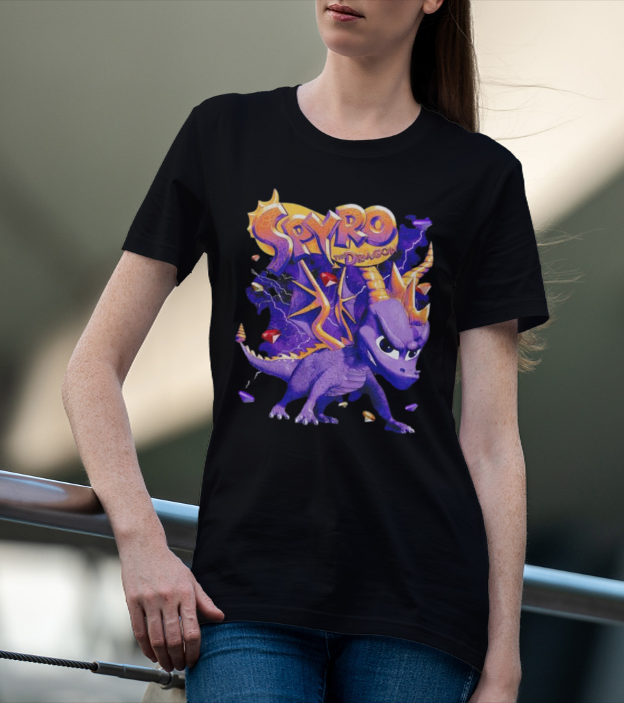 Spyro The Dragon Purple Lightning Gemstones Adventure T-Shirt