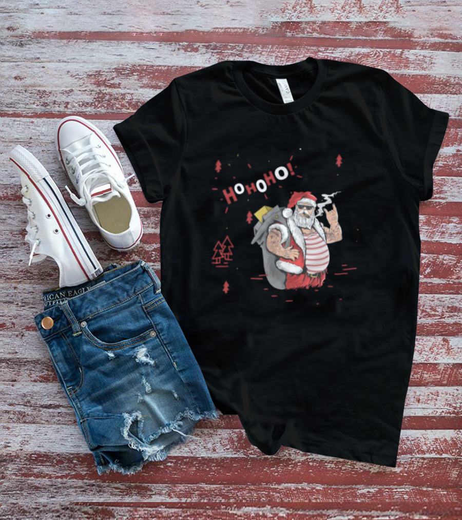 Santa Tricks With Ho Ho Ho Christmas T-Shirt