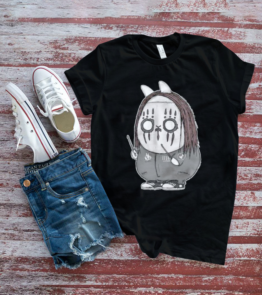 Joey Jordison Fuuki Bunny Drummer Character With Long Hair And Drumsticks T-Shirt