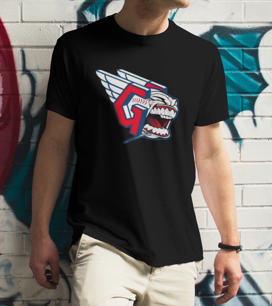 Cleveland Guardians Screaming G With Baseball Bat Wings T-Shirt