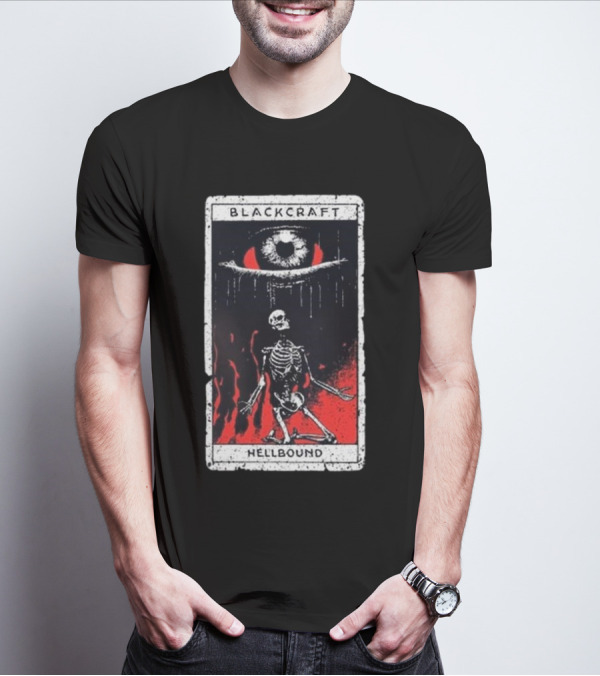 Blackcraft Cult Hellbound Tarot Skeleton Eye Flames T-Shirt