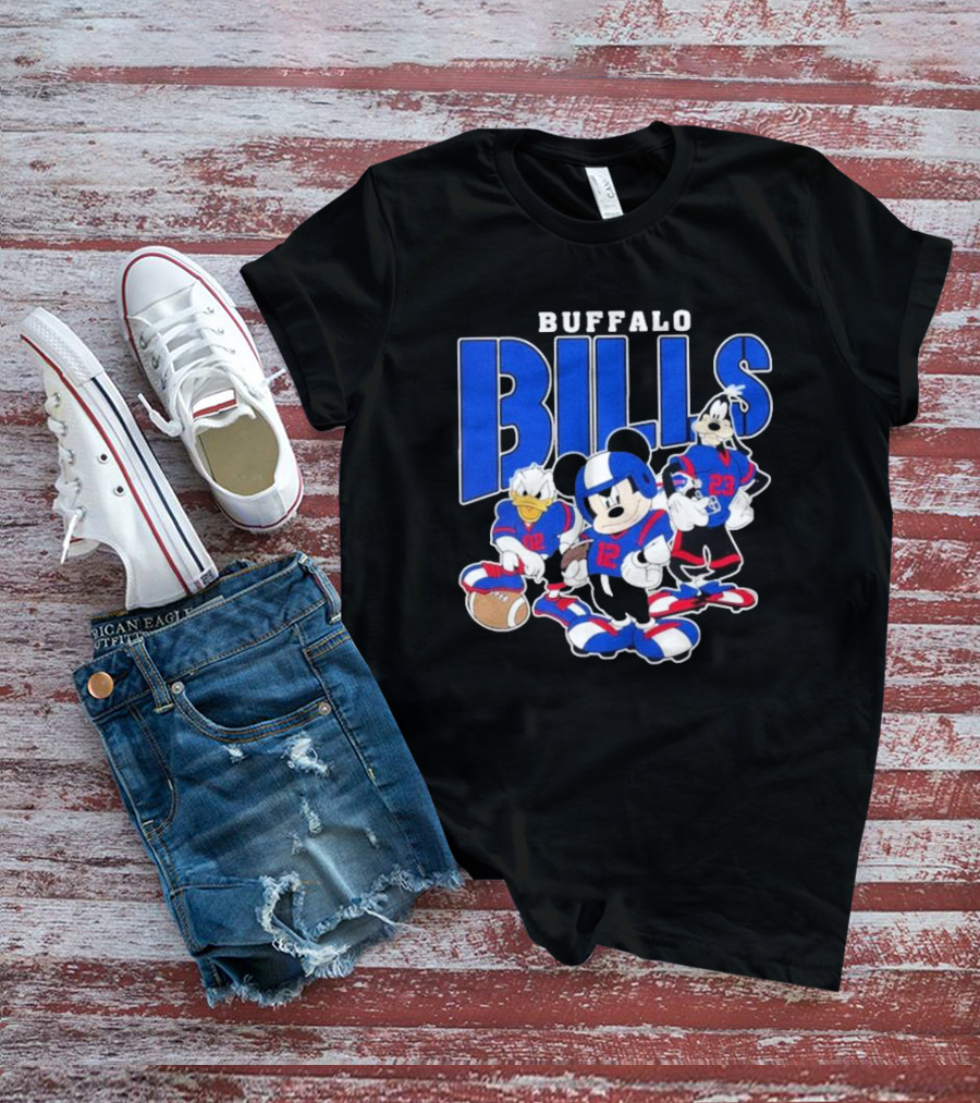 Buffalo Bills Mickey Donald Duck Goofy Football Team T-Shirt