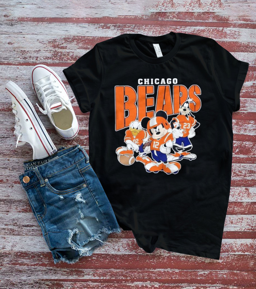 Chicago Bears Mickey Donald Goofy Football Team T-Shirt