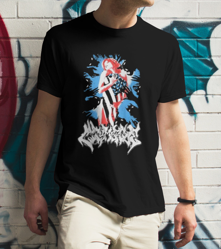City Morgue My Bloody America Girl Flag T-Shirt
