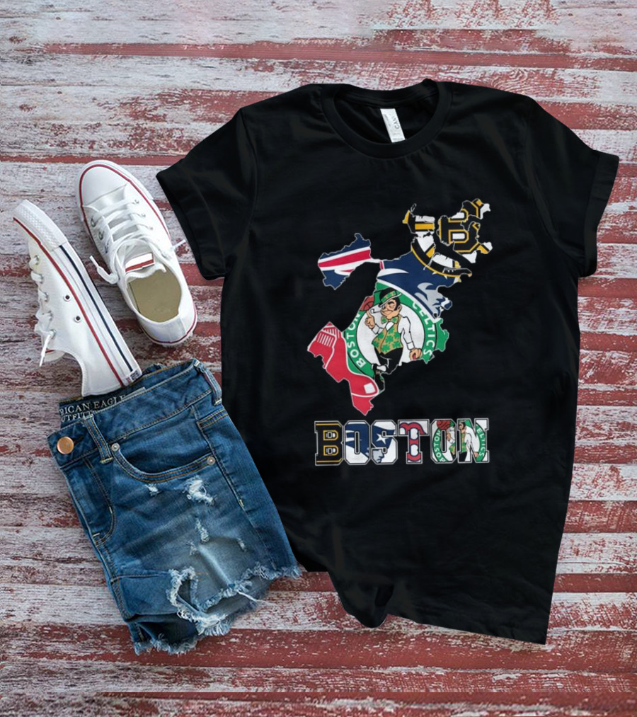 Boston Celtics Bruins Red Sox Patriots Boston Sports Pride T-Shirt