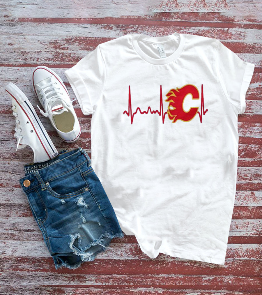 Calgary Flames Heartbeat T-Shirt
