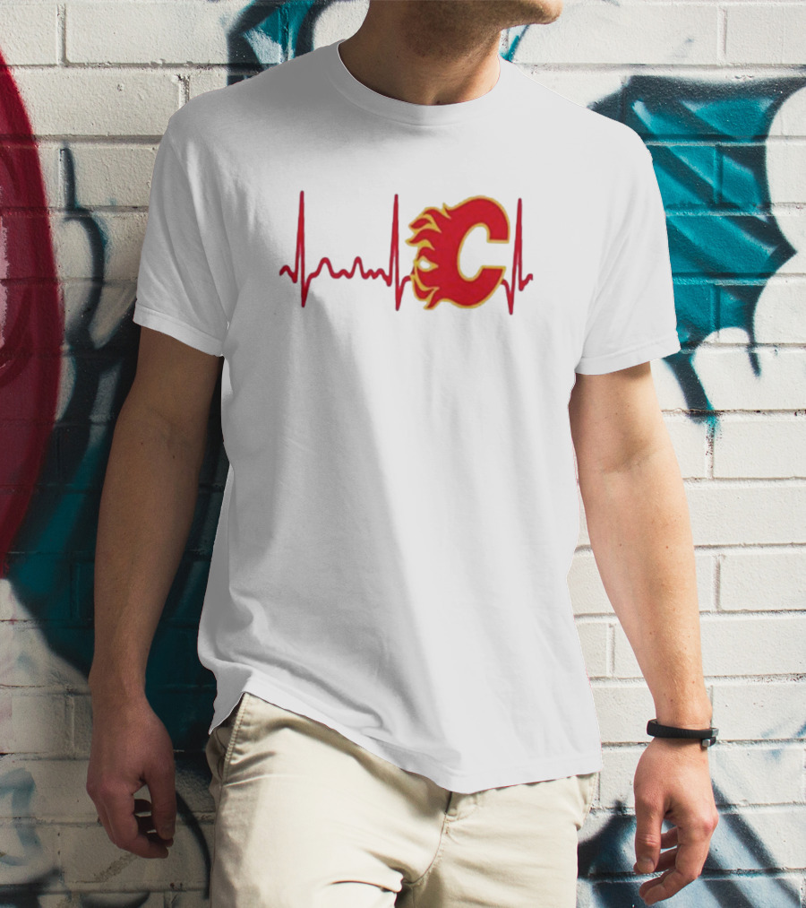 Calgary Flames Heartbeat T-Shirt