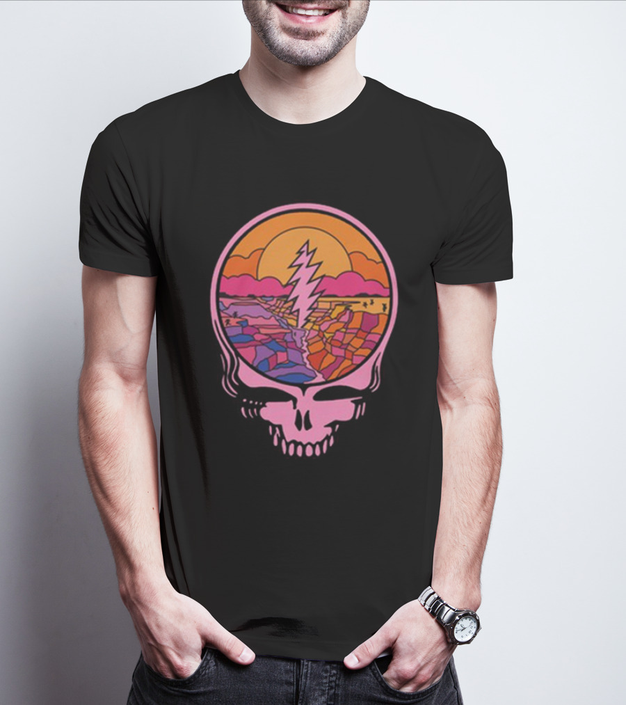 Grateful Dead The Canyon Steal Your Face Lightning Bolt Desert Sunset T-Shirt