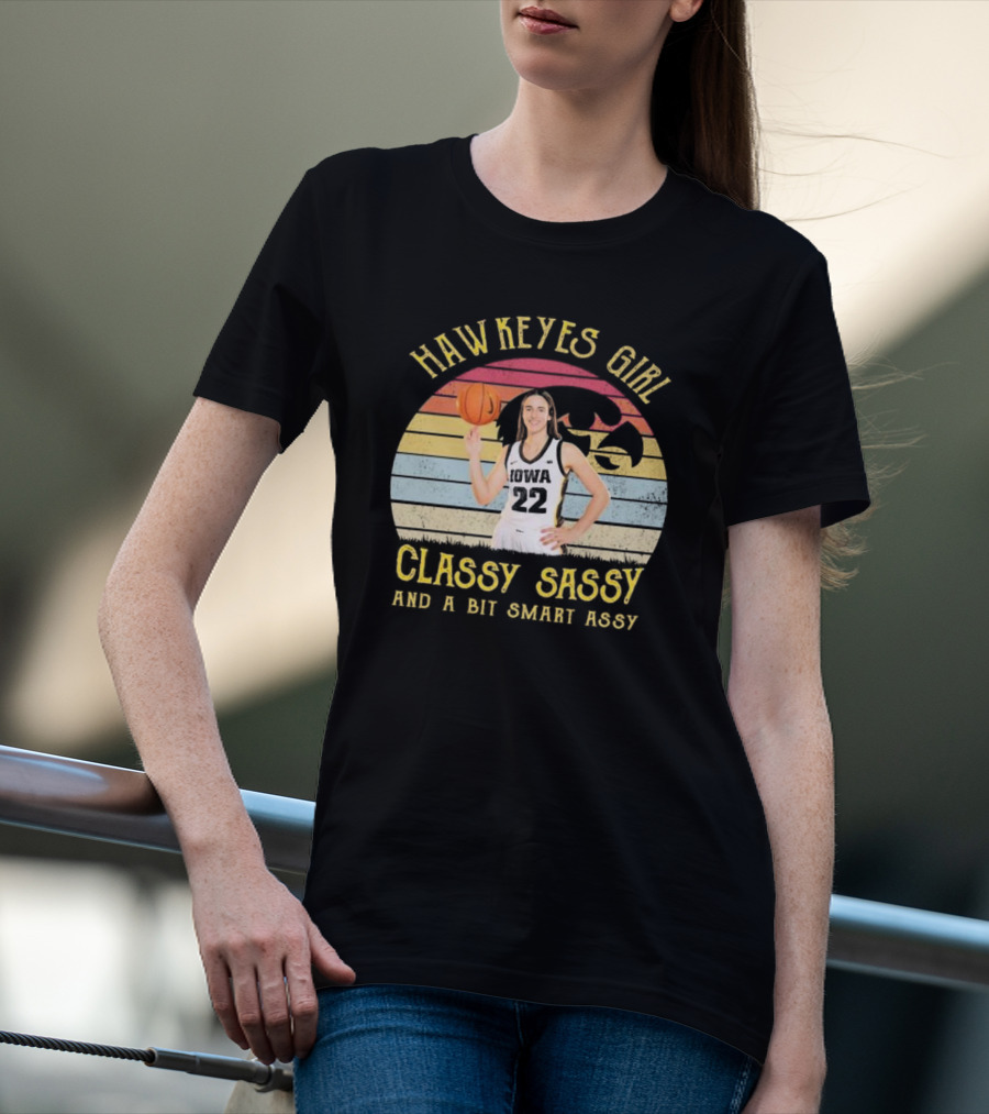 Hawkeyes Girl Classy Sassy And A Bit Smart Assy Vintage T-Shirt