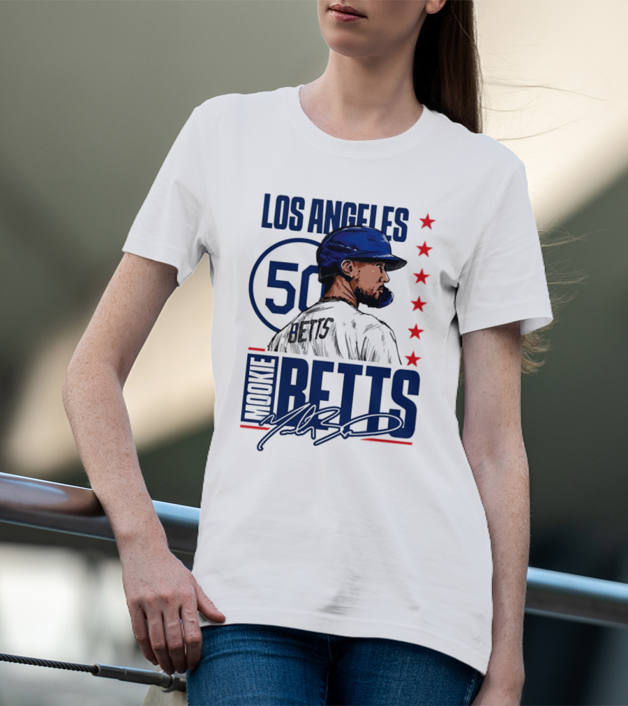 Mookie Betts 50 Los Angeles Dodgers Baseball Stars T-Shirt