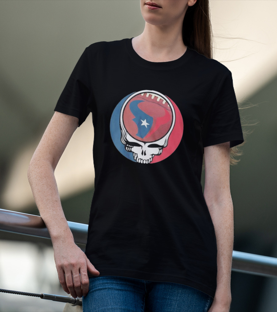 Original Houston Texans Grateful Dead Football Skull T-Shirt