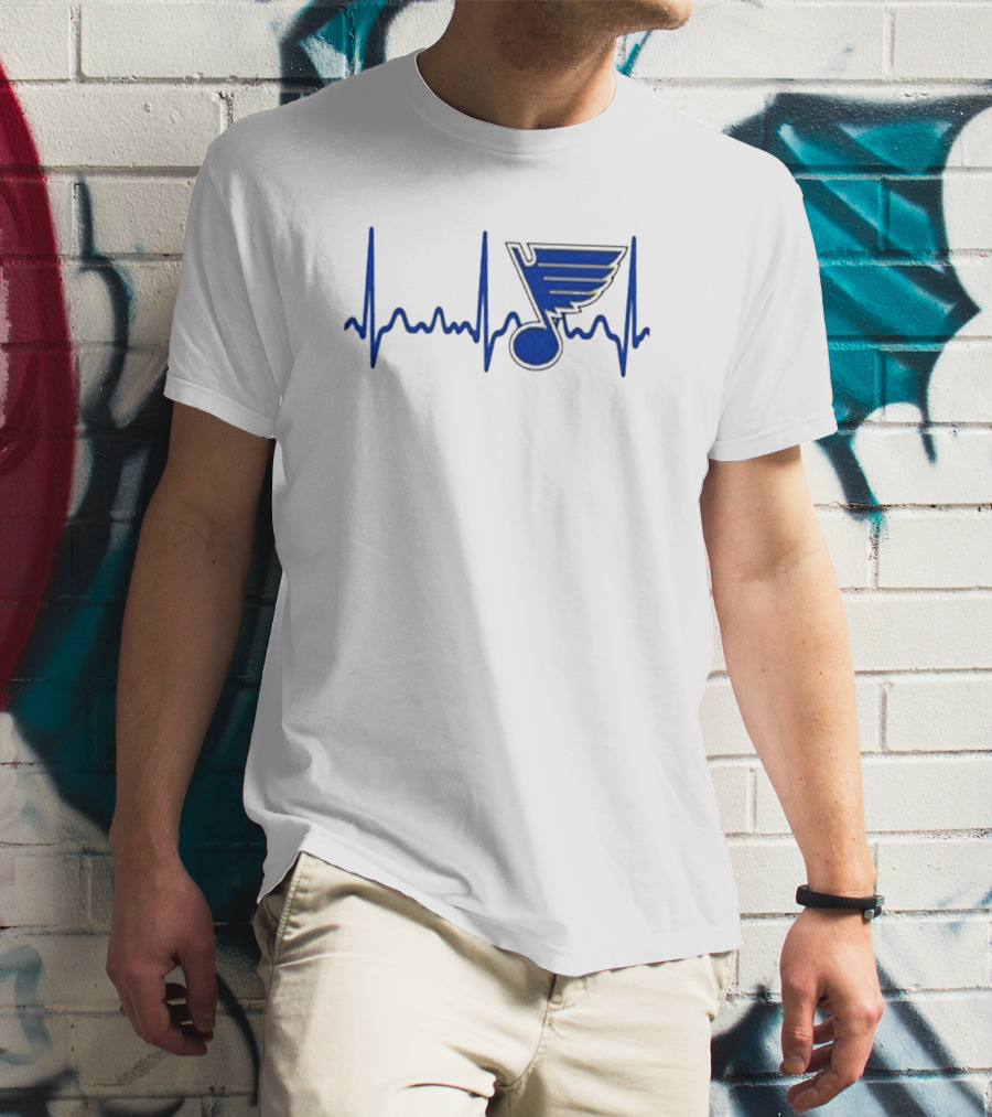 St Louis Blues Heartbeat Hockey T-Shirt