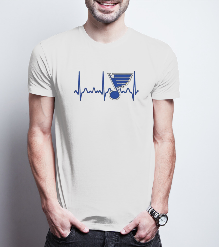 St Louis Blues Heartbeat Hockey T-Shirt