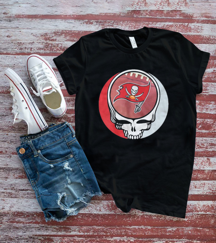 Tampa Bay Buccaneers Grateful Dead Skull Logo Custom T-Shirt