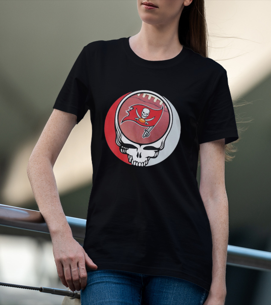 Tampa Bay Buccaneers Grateful Dead Skull Logo Custom T-Shirt