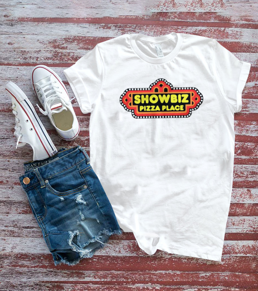 Showbiz Pizza Place Retro Neon Sign T-Shirt
