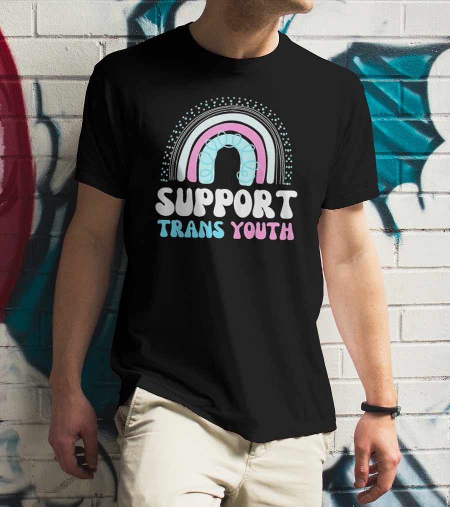 Support Trans Youth Rainbow Rights Ally Pride T-Shirt