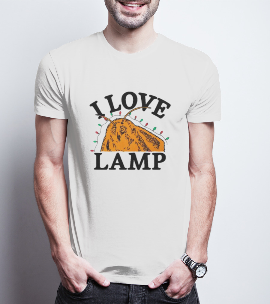 I Love Lamp Moth Christmas Lights T-Shirt