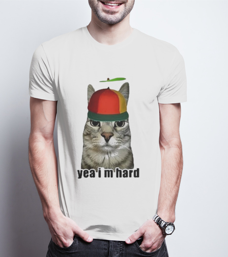 Cat Yea I’m Hard Propeller Hat T-Shirt