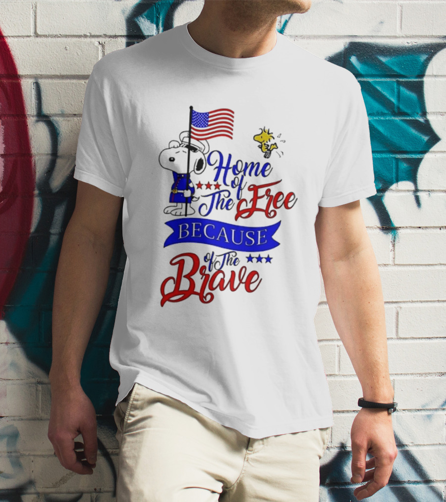 Snoopy Home Of The Free Because Of The Brave Independence Day T-Shirt