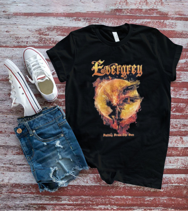 Evergrey Falling From The Sun Celestial Figure And Fiery Orb T-Shirt