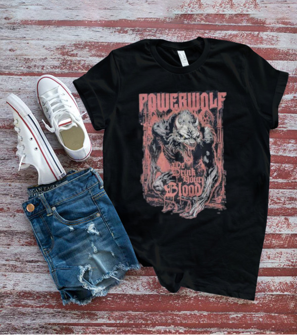 Powerwolf We Drink Your Blood Gothic Werewolf T-Shirt
