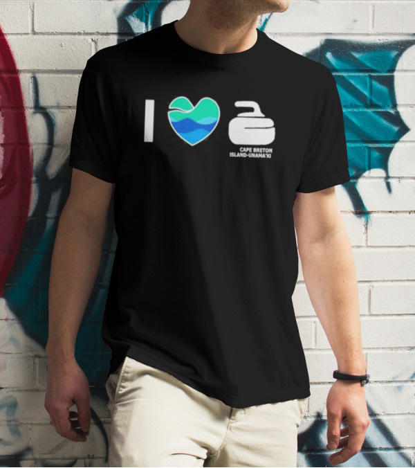 I Heart Curling Cape Breton Island-Unama’ki T-Shirt